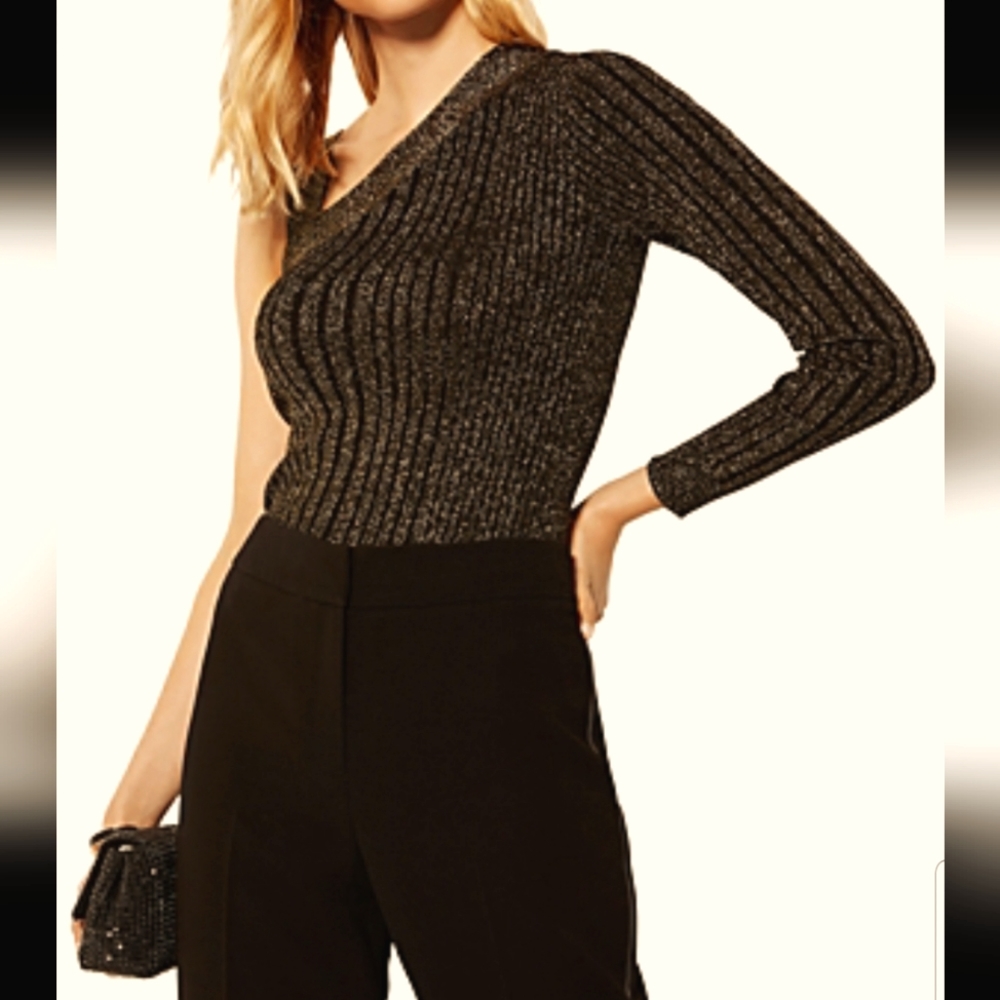 Karen Millen one-shoulder strap sparkle sweater
